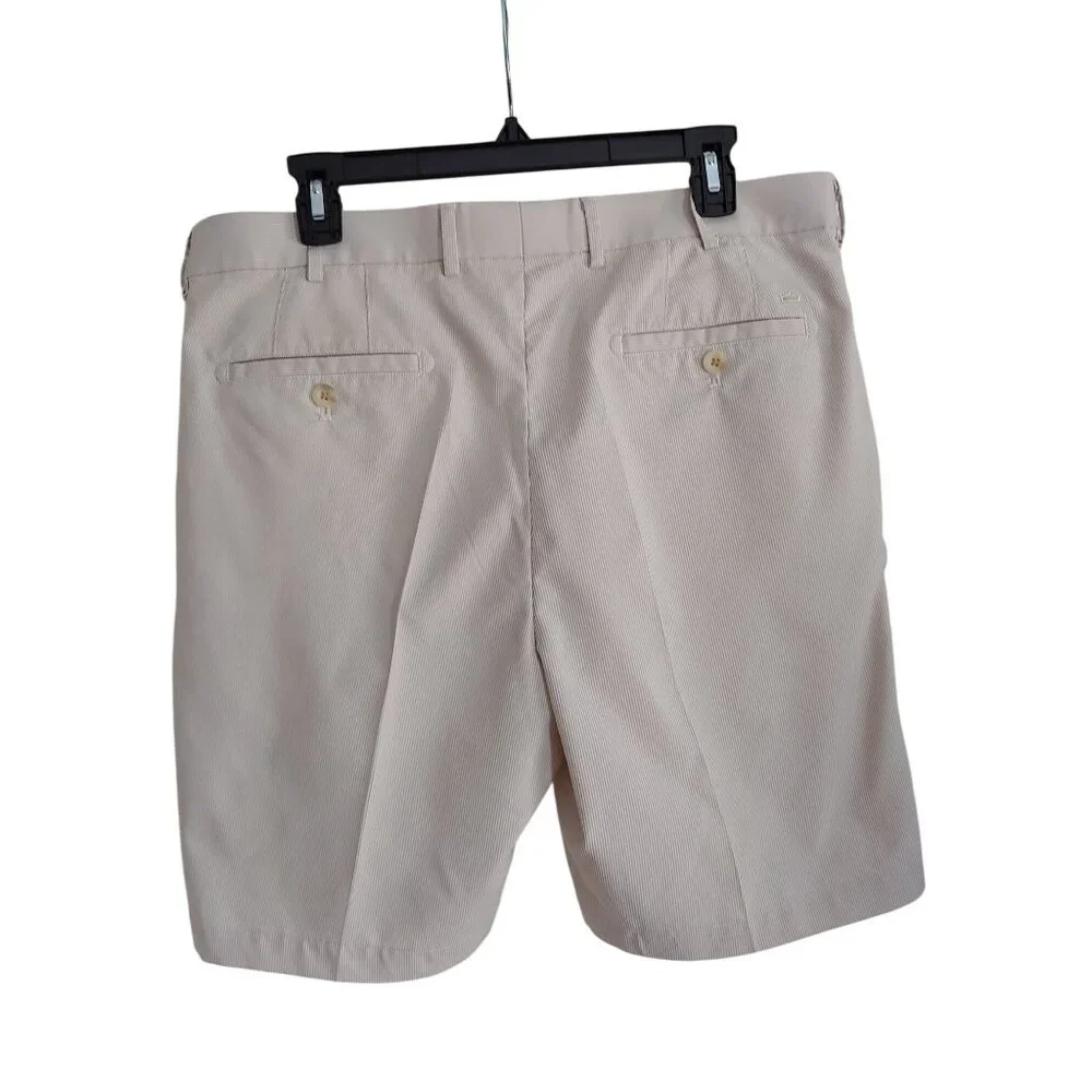 Peter Millar Wicking Tan Stripe Golf Outdoor Mens Shorts 35
